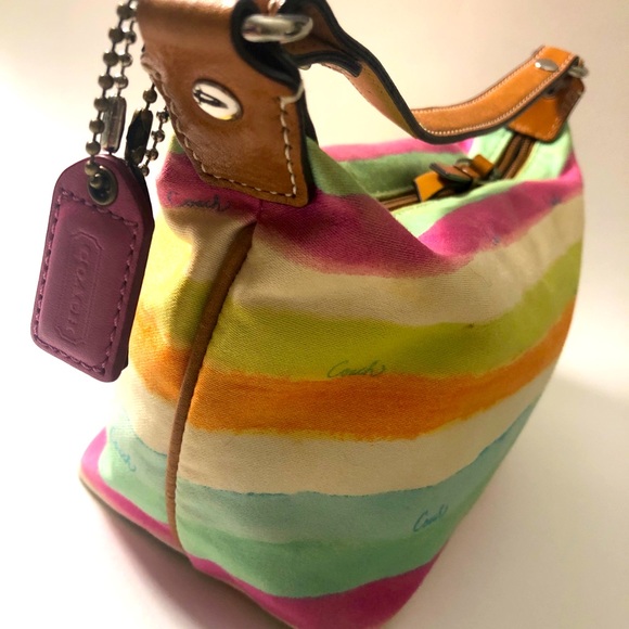 Coach Colorful Watercolor Top Handle Small Clutch - Picture 2 of 9